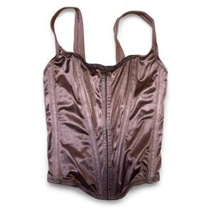 sleek copper corset top